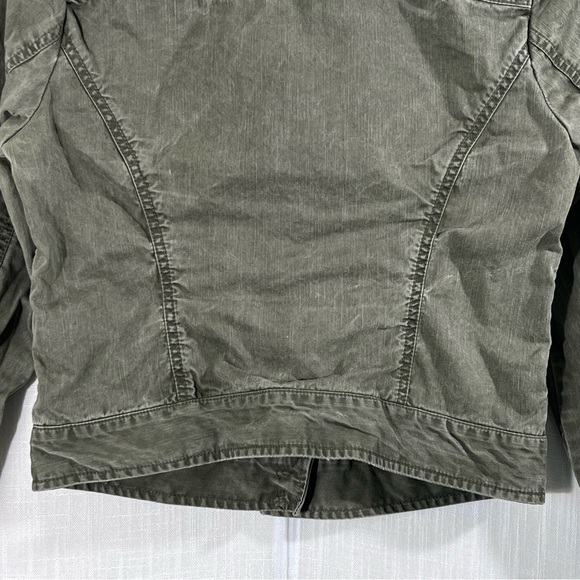 Gap Olive Green Cropped Utility Military Jacket Coat Blazer Size 8 - Picture 10 of 12